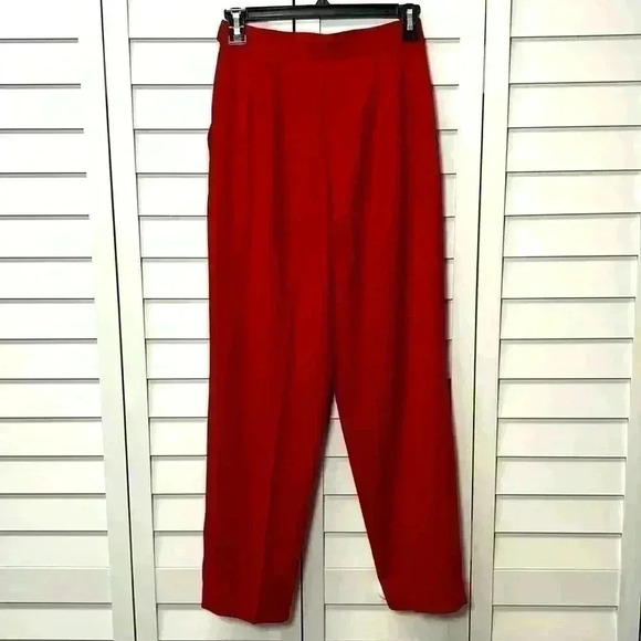 Dana Buchman Wool Pleated Pants Size 4P Red - Picture 7 of 9
